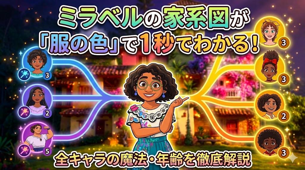 ミラベルの家系図が「服の色」で1秒でわかる！全キャラの魔法・年齢を徹底解説