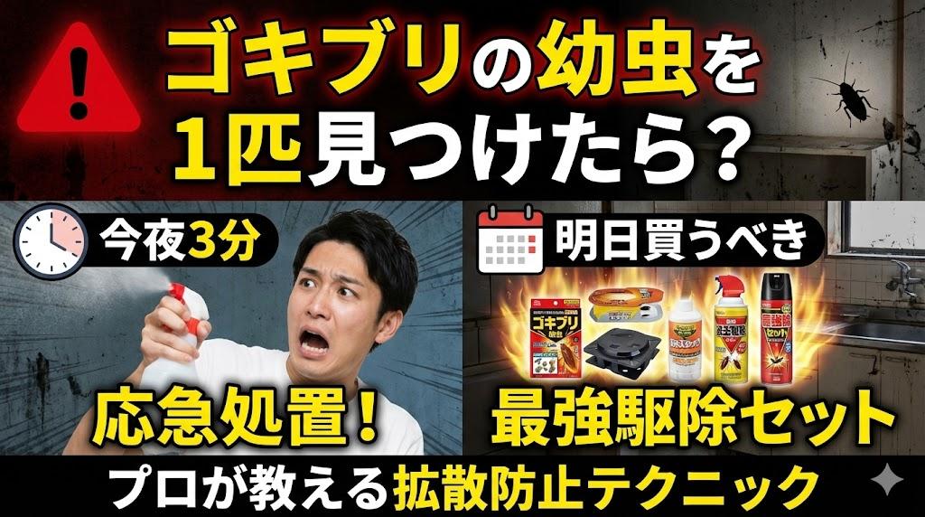 ゴキブリの幼虫を1匹見つけたら？今夜すべき「3分の応急処置」と明日買うべき最強駆除セット