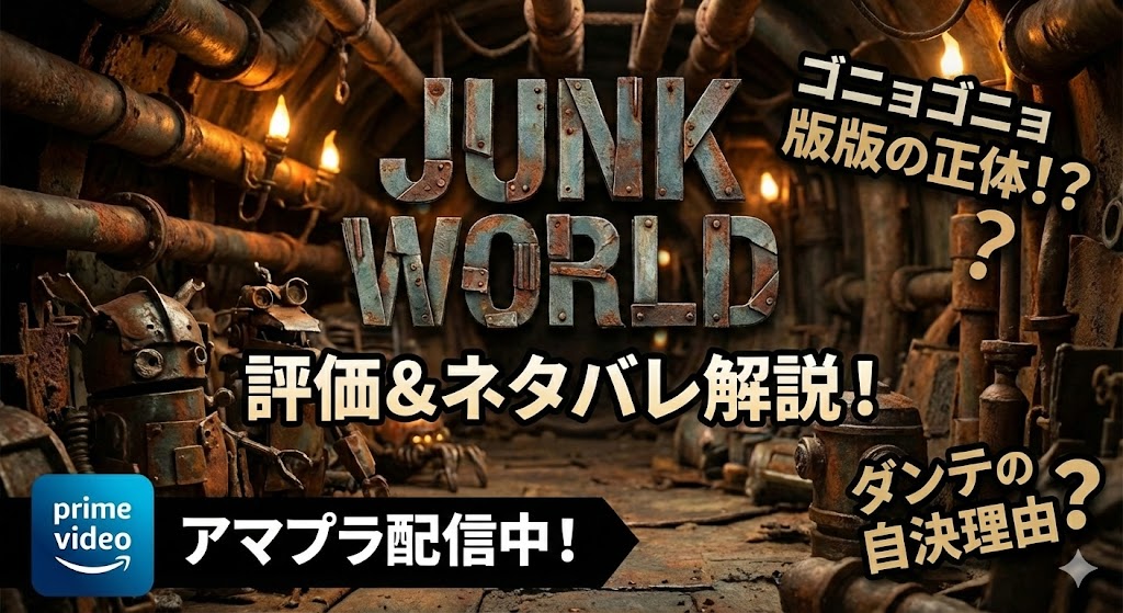 映画JUNK WORLDの評価とネタバレ解説！アマプラ配信で見れる「ゴニョゴニョ版」の正体とは？ダンテの自決理由は？