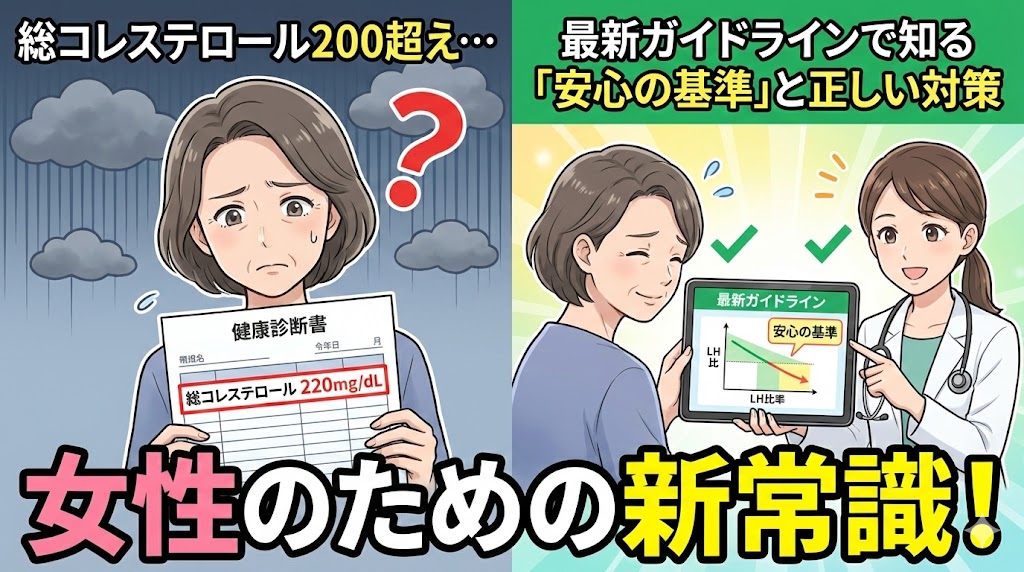 総コレステロール200超えの女性へ。最新ガイドラインで知る「安心の基準」と正しい対策