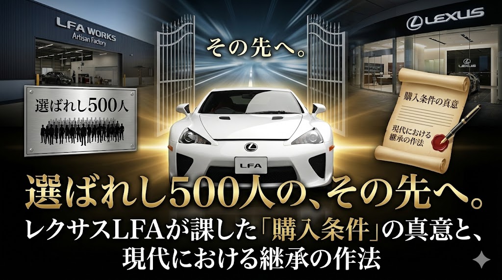 選ばれし500人の、その先へ。レクサスLFAが課した「購入条件」の真意と、現代における継承の作法